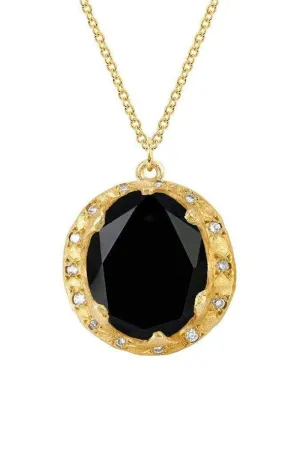 Queen Oval Onyx Diamond Necklace