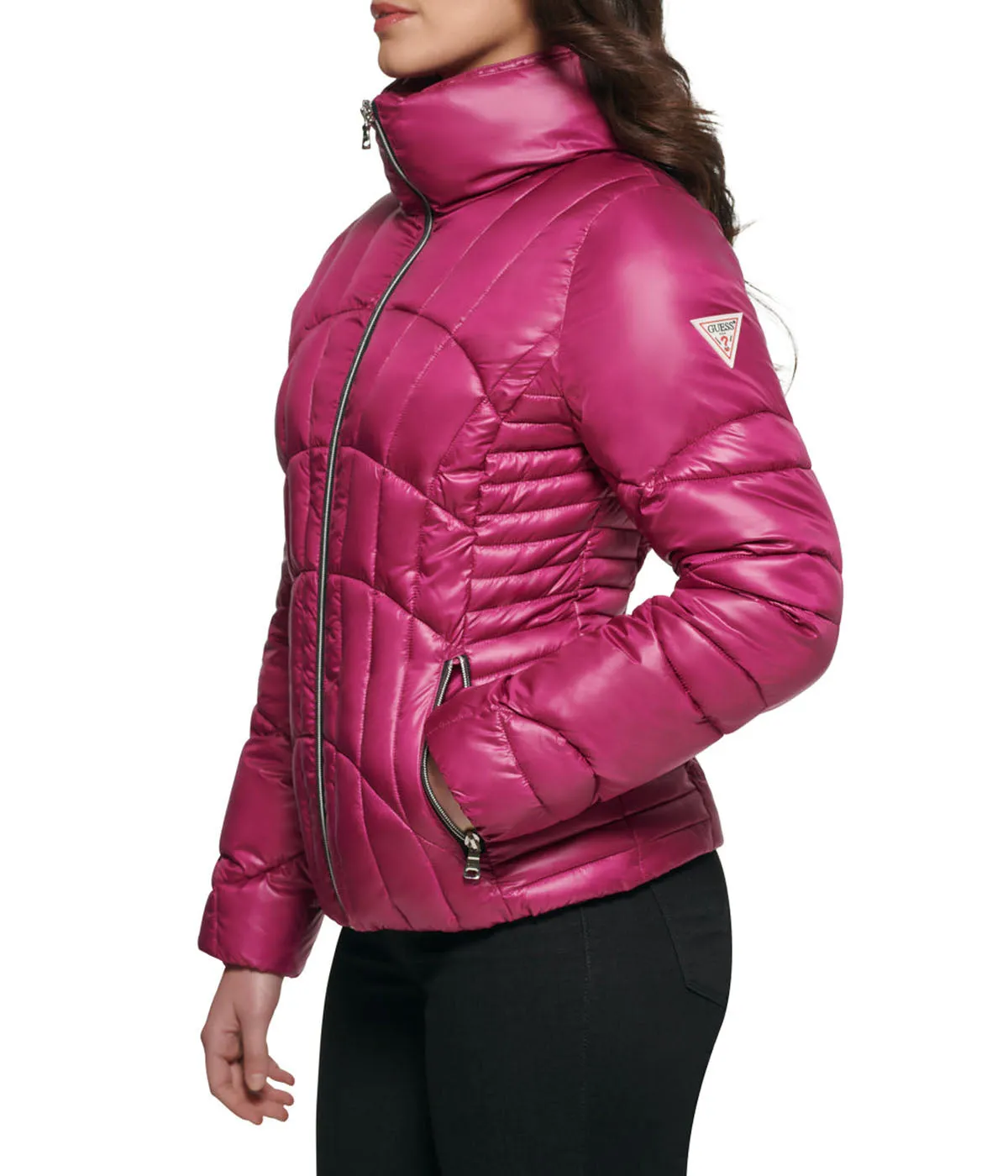 Quilted Puffer Jacket Magenta