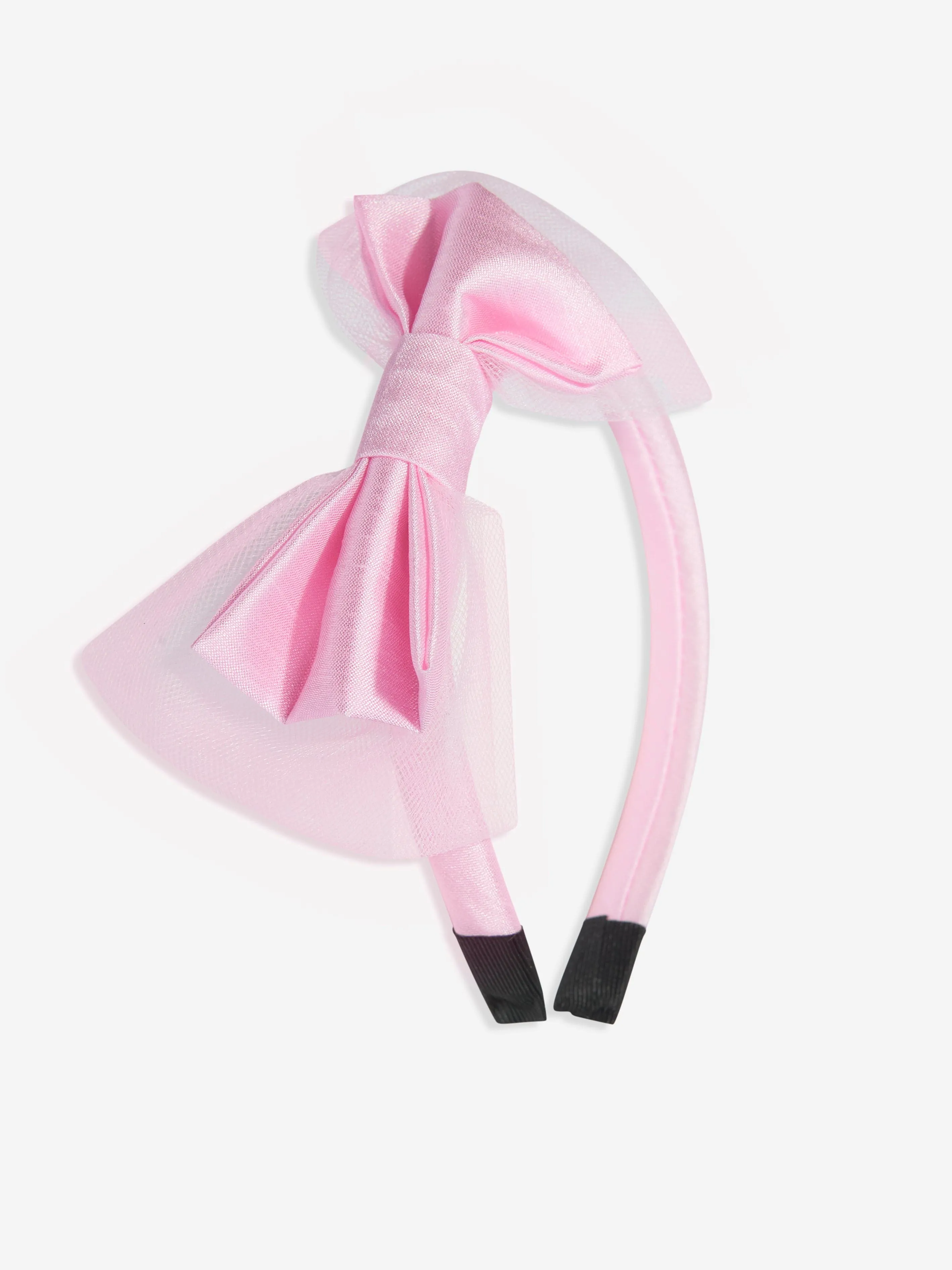 Rachel Riley Girls Tulle Bow Headband in Pink