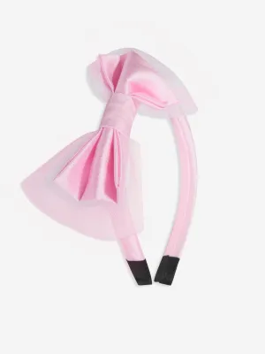 Rachel Riley Girls Tulle Bow Headband in Pink