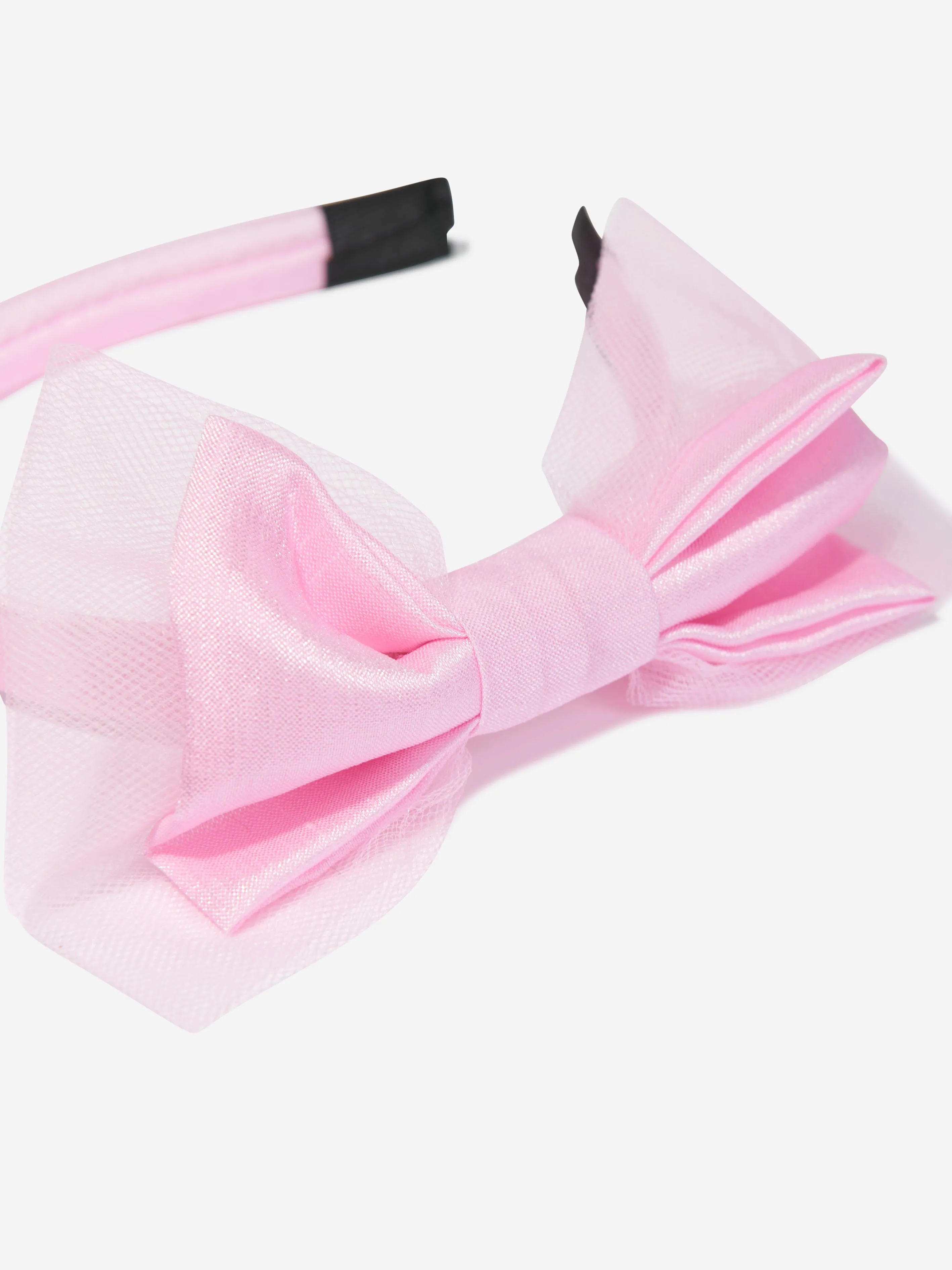 Rachel Riley Girls Tulle Bow Headband in Pink