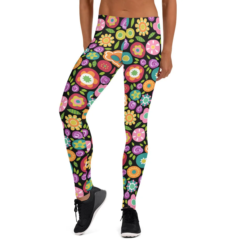 Rainbow Floral Leggings