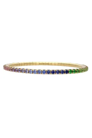 Rainbow Sapphire Extensible Stretch Tennis Bracelet