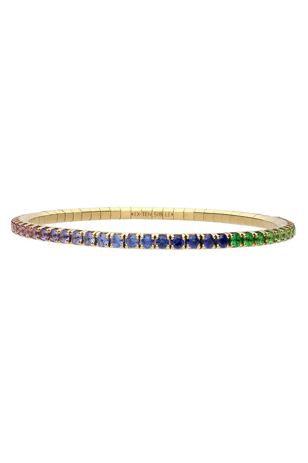 Rainbow Sapphire Extensible Stretch Tennis Bracelet