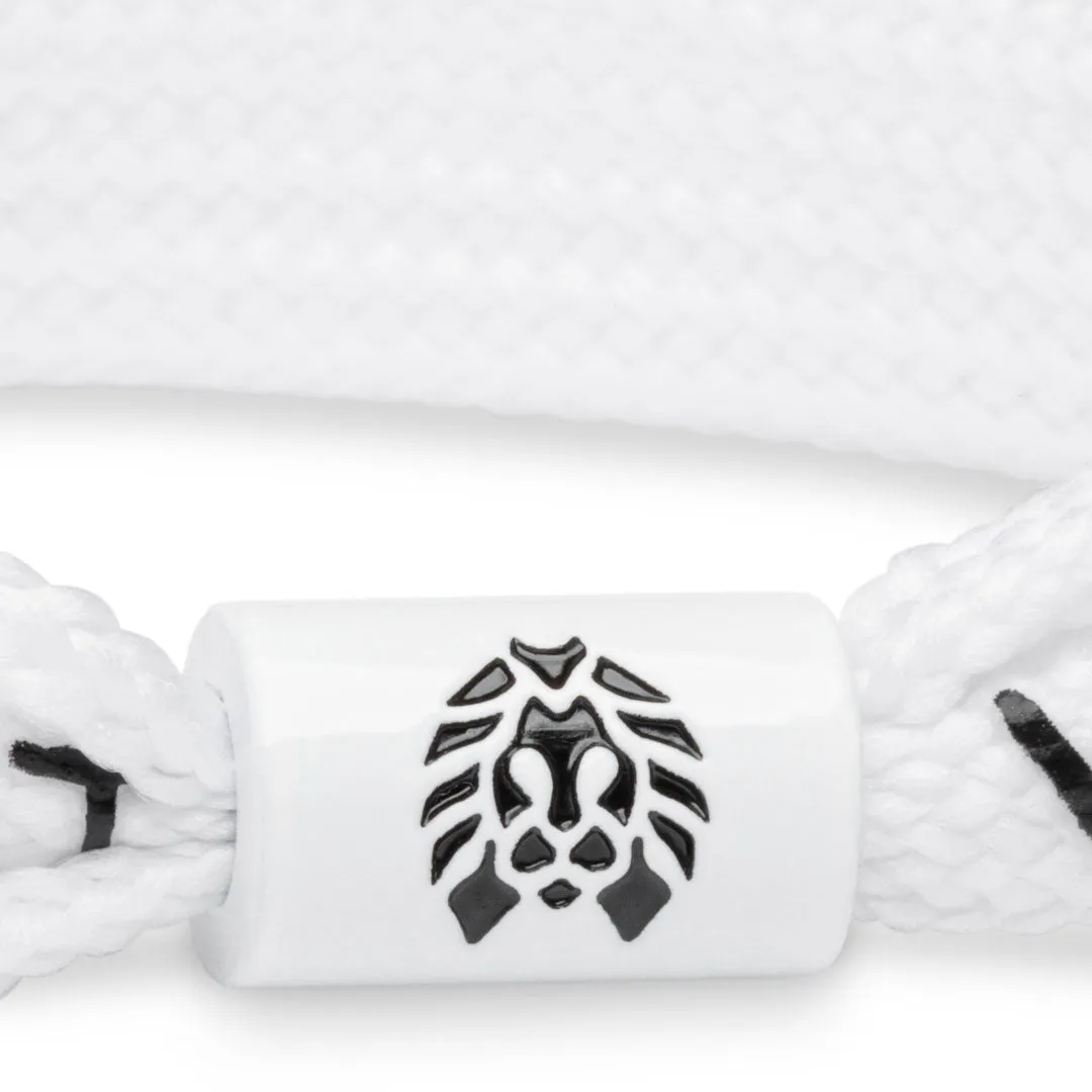 Rastaclat Original Hand Assembled White Positive Vibes Adjustable Single Lace Bracelet