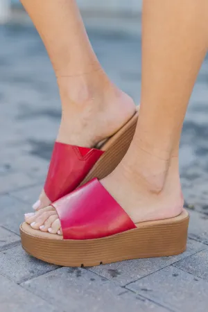 Remember It Well Red Platform Sandals