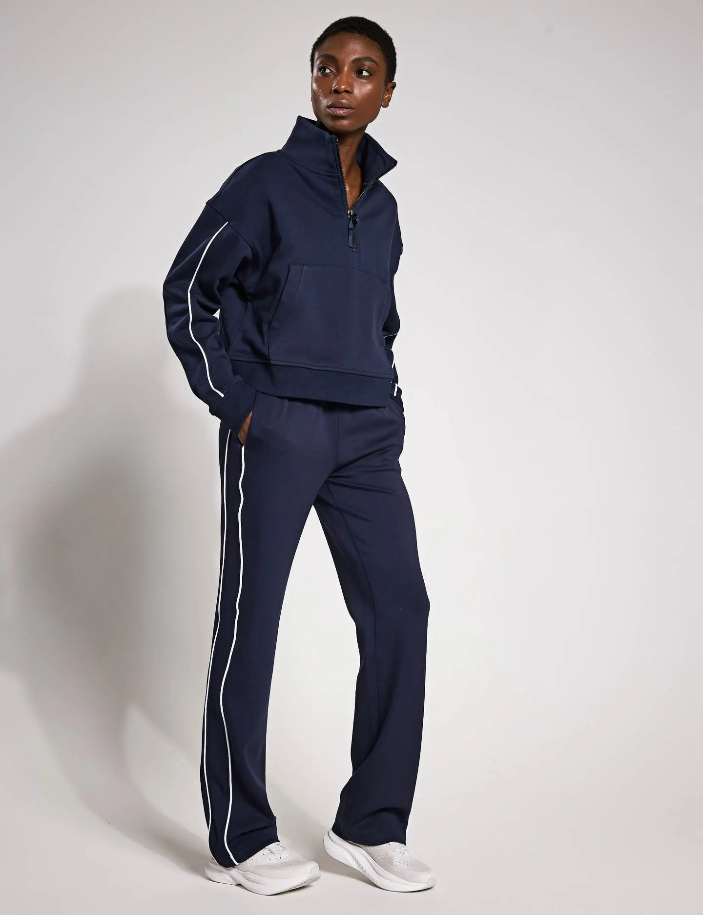 Rihanna Sweat - Navy Blue/White Piping