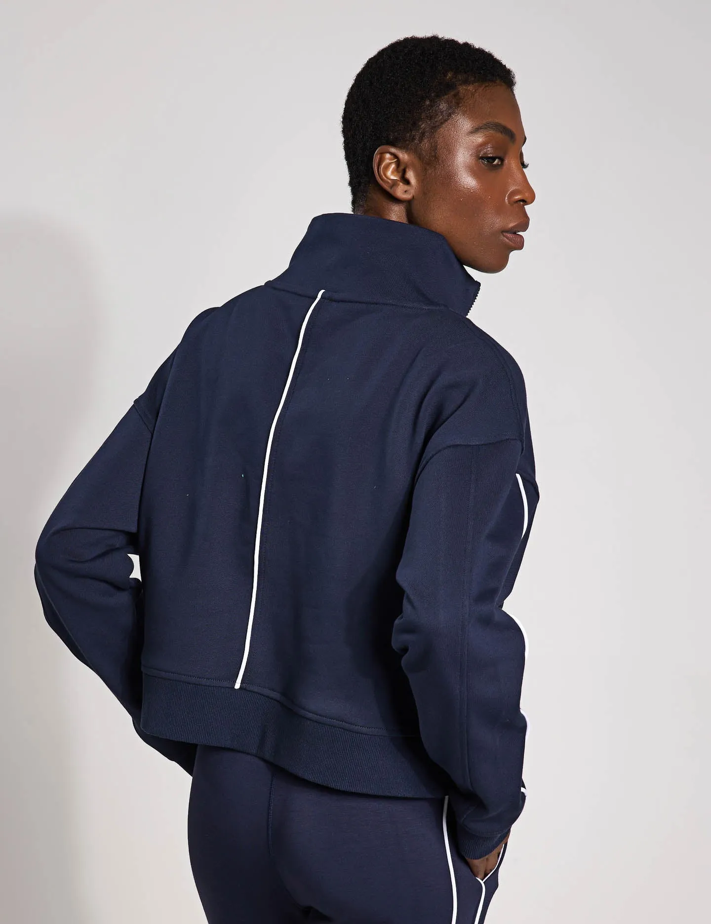 Rihanna Sweat - Navy Blue/White Piping