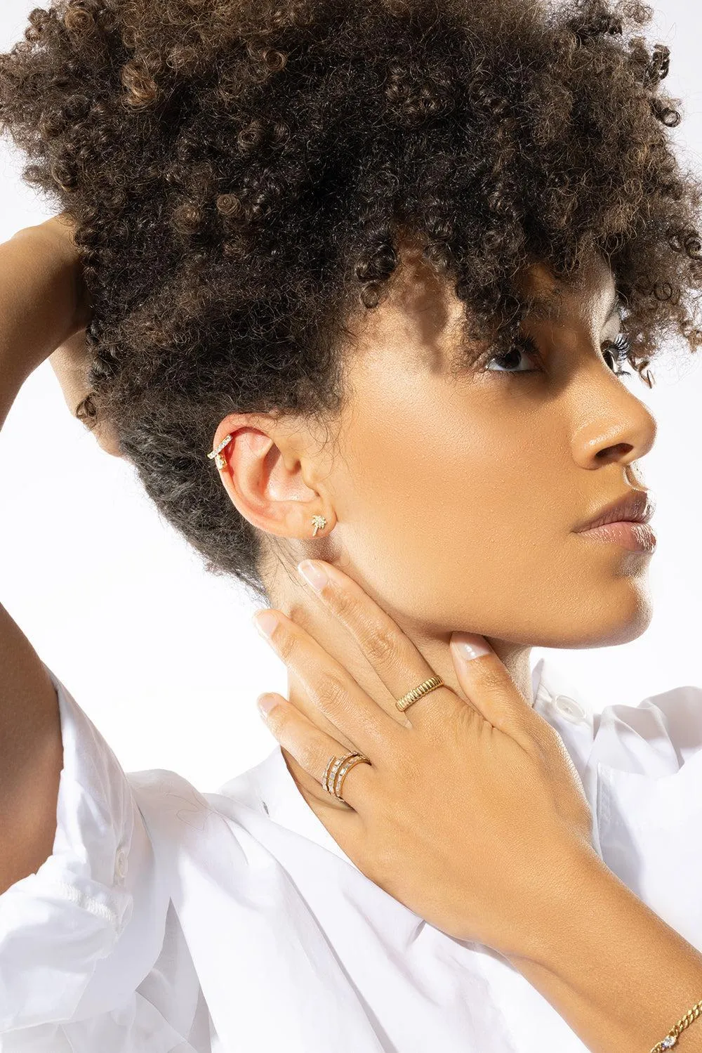 Round Diamond Drop Daphne Ear Cuff