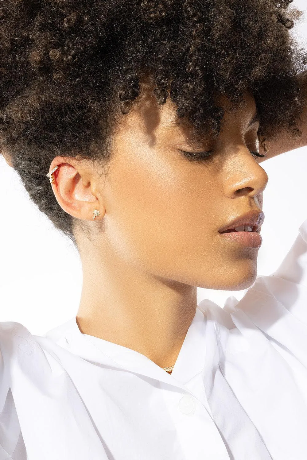 Round Diamond Drop Daphne Ear Cuff