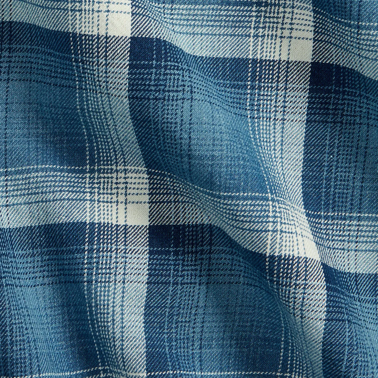 RRL by Ralph Lauren Plaid Twill Workshirt Indigo / Cream