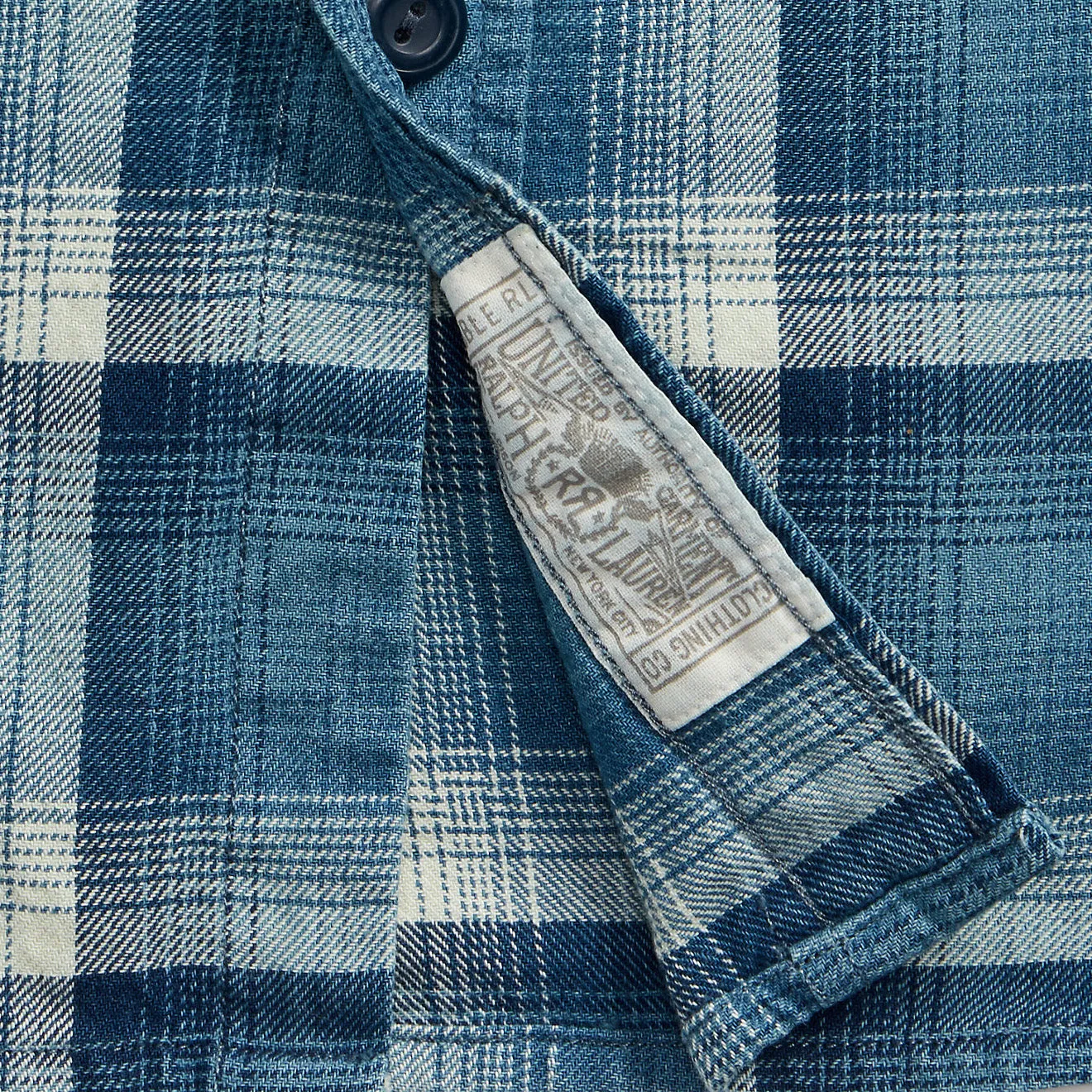 RRL by Ralph Lauren Plaid Twill Workshirt Indigo / Cream
