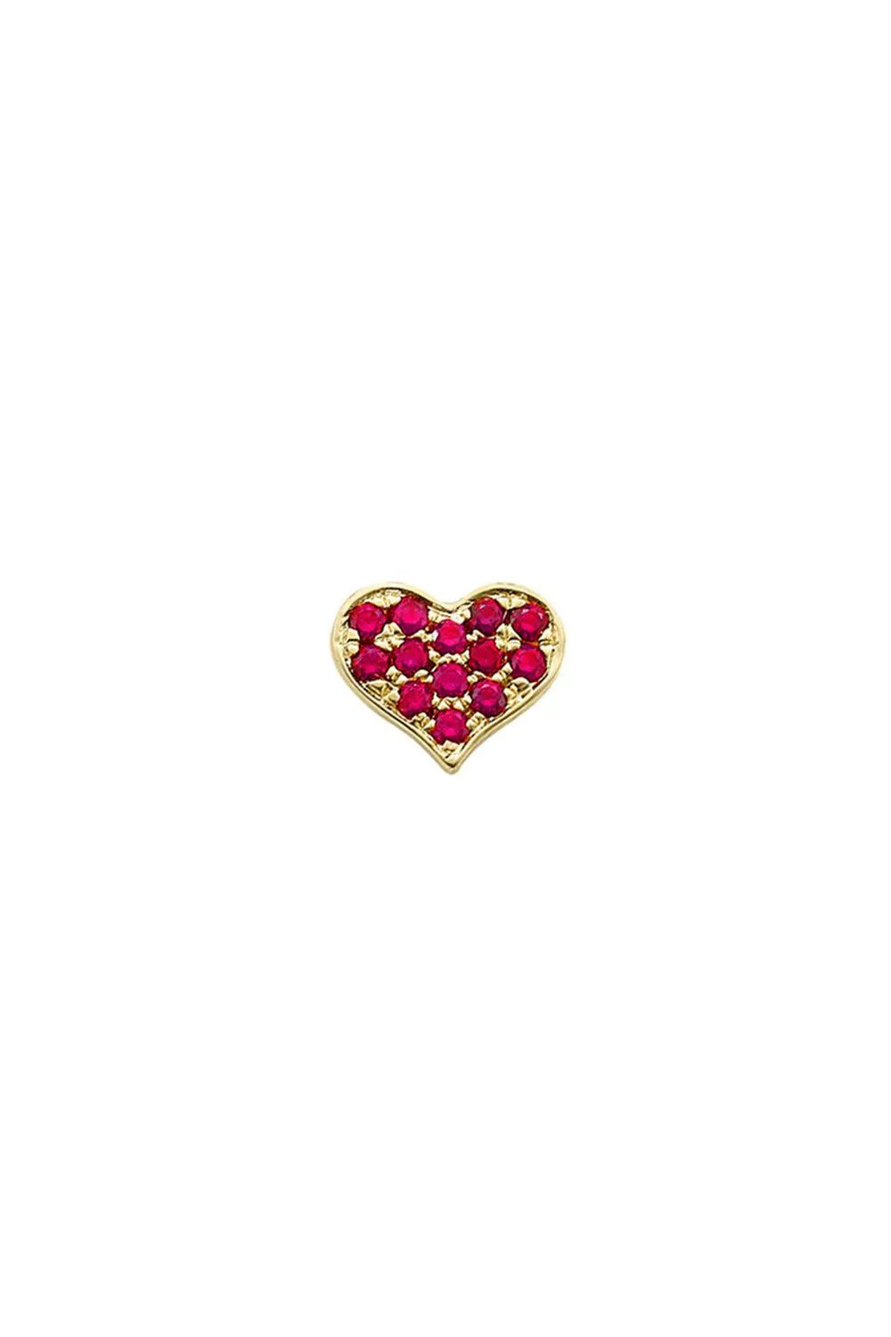 Ruby Baby Heart Stud Earring