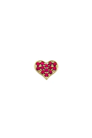 Ruby Baby Heart Stud Earring