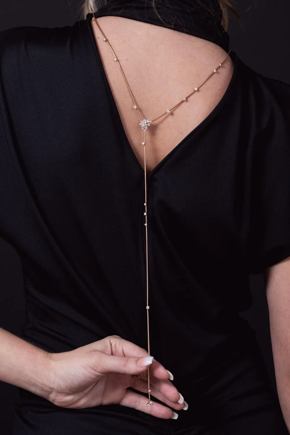 Rugiada Diamond Lariat Necklace