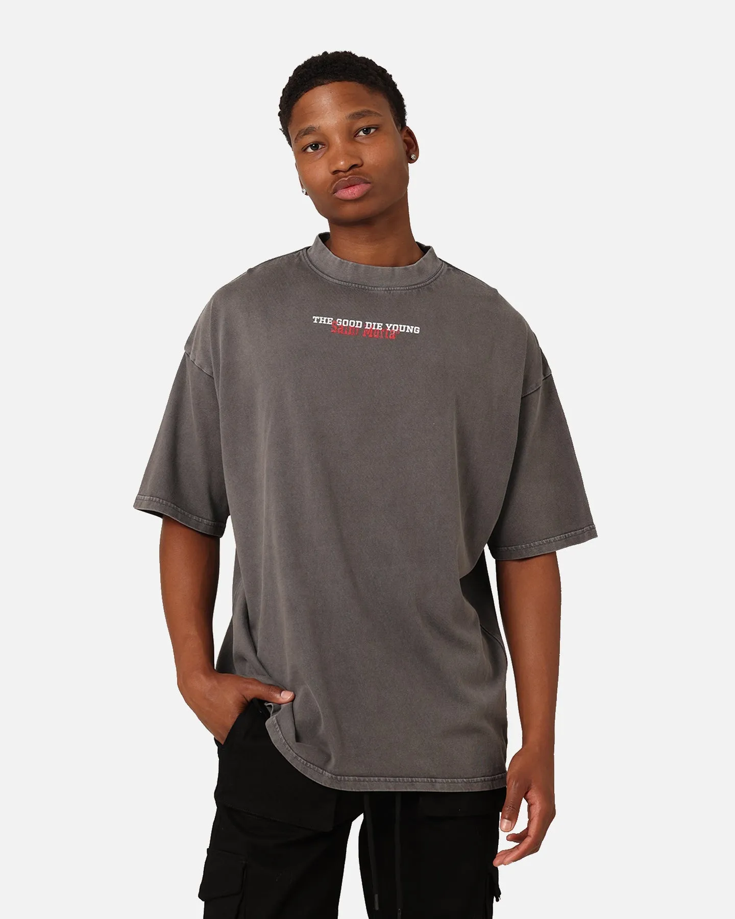 Saint Morta Good Die Young T-Shirt Washed Charcoal