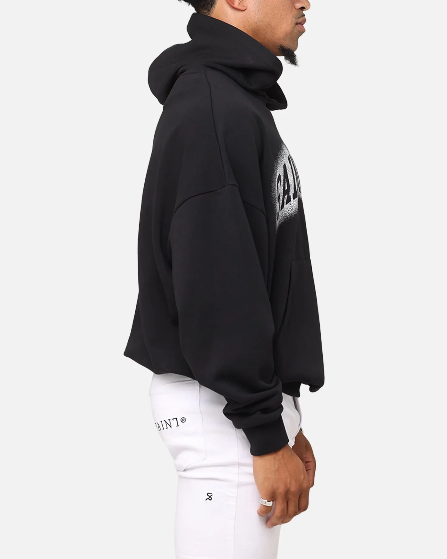 Saint Morta Spray Logo Boxy Hoodie Black