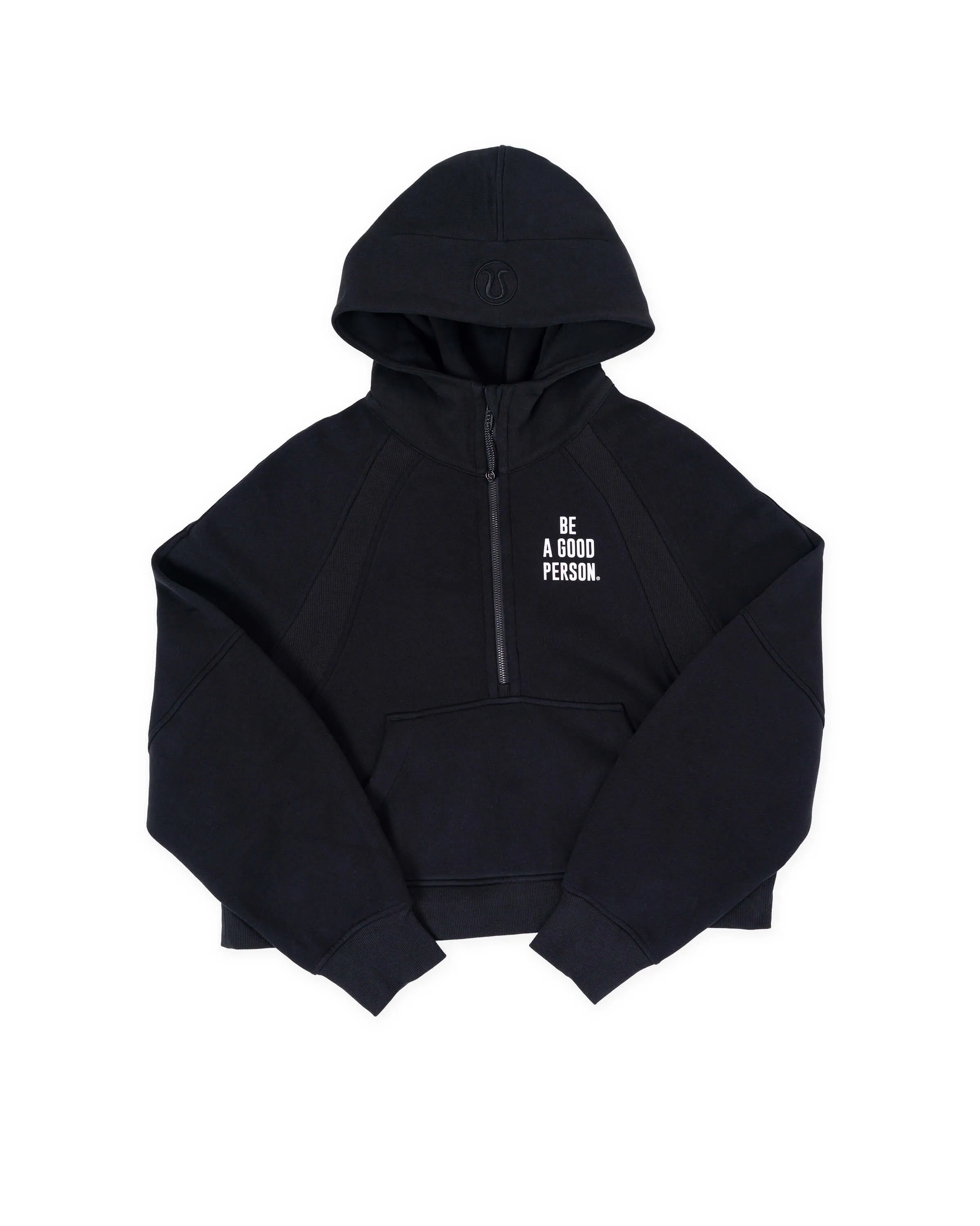 Scuba Oversized Half-Zip Hoodie - Black - lululemon // BE A GOOD PERSON *Pre-Order*