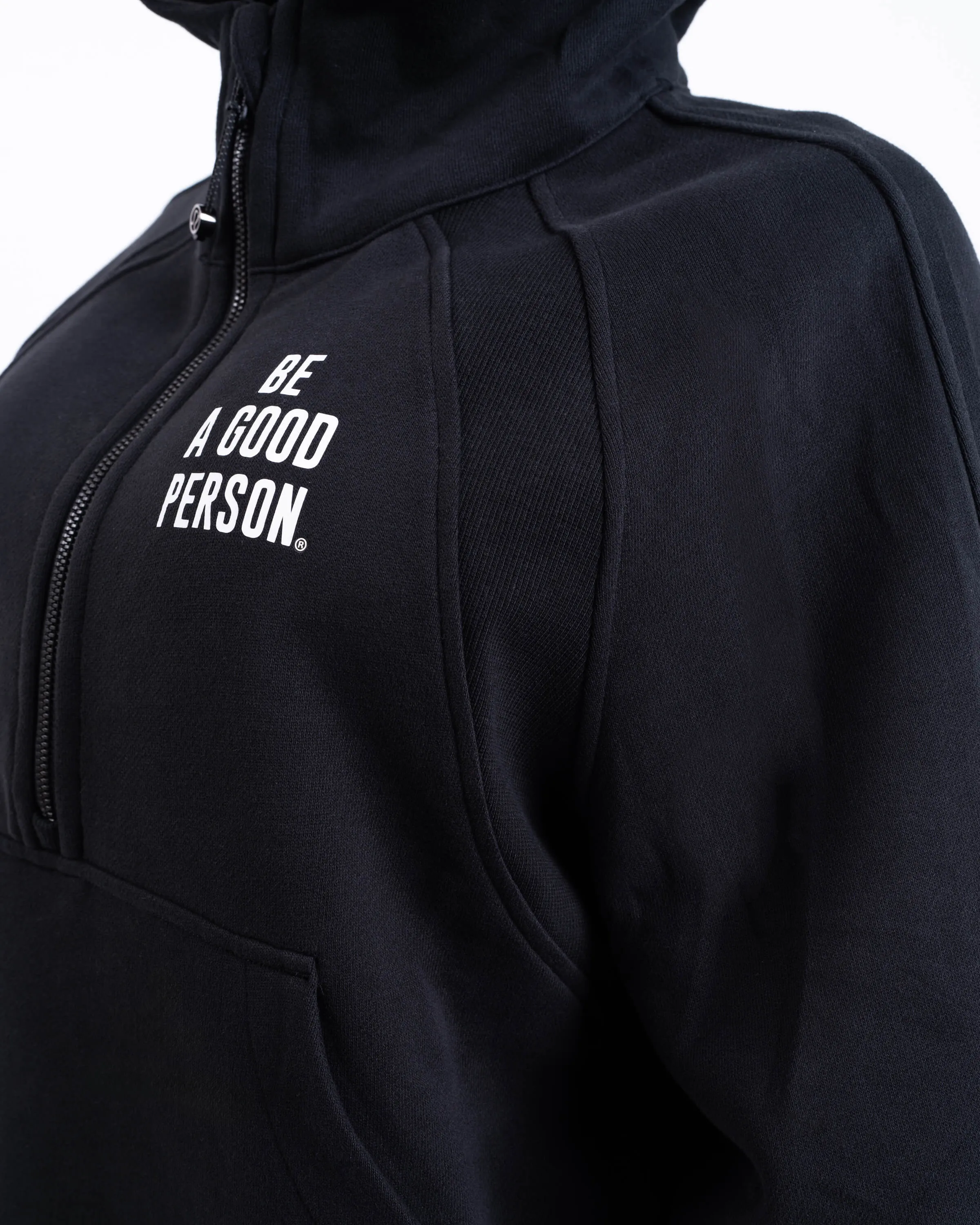 Scuba Oversized Half-Zip Hoodie - Black - lululemon // BE A GOOD PERSON *Pre-Order*