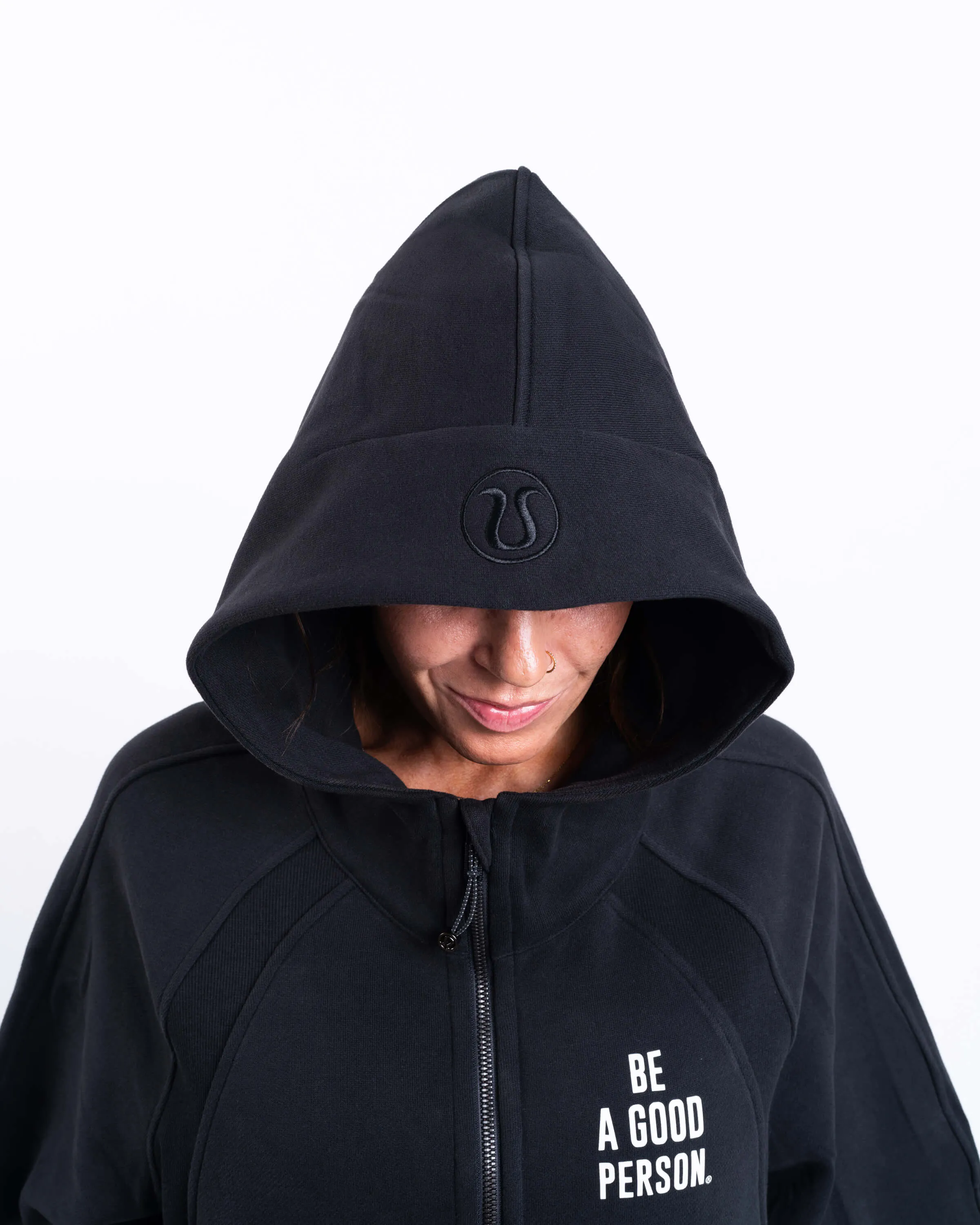 Scuba Oversized Half-Zip Hoodie - Black - lululemon // BE A GOOD PERSON *Pre-Order*