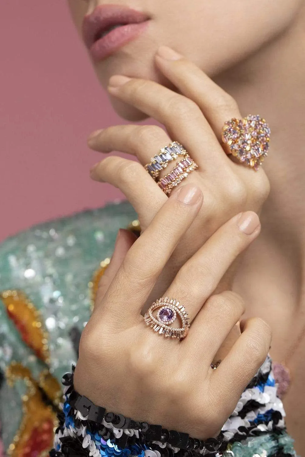 Short Stack Pink Sapphire Eternity Band