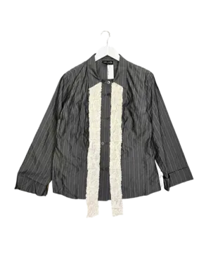 Size 14 |  Nicola Waite Pinstripe Ruffle Trim Shirt