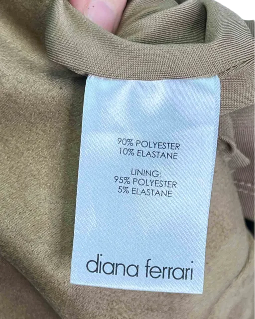 Size 20 | Diana Ferrari Tan Suede-Feel Faux-Wrap Knee Length Skirt