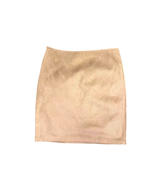 Size 20 | Diana Ferrari Tan Suede-Feel Faux-Wrap Knee Length Skirt