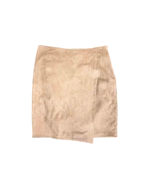 Size 20 | Diana Ferrari Tan Suede-Feel Faux-Wrap Knee Length Skirt