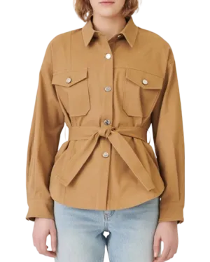 Size 34 (XS) | Maje Cotton Twill Shirt Jacket