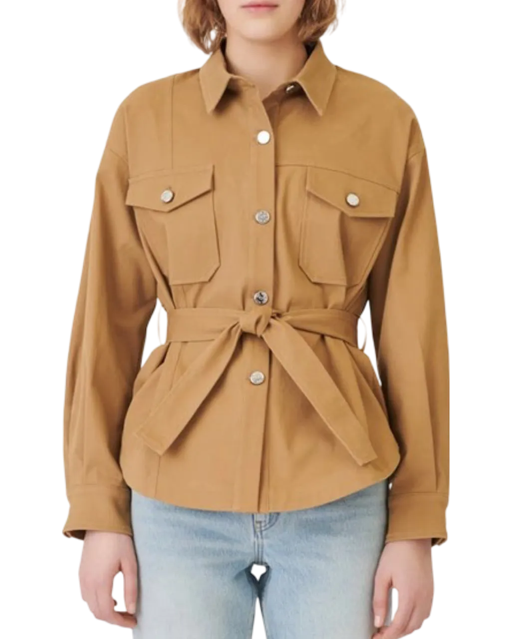 Size 34 (XS) | Maje Cotton Twill Shirt Jacket