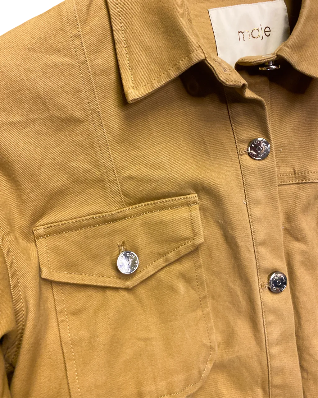 Size 34 (XS) | Maje Cotton Twill Shirt Jacket