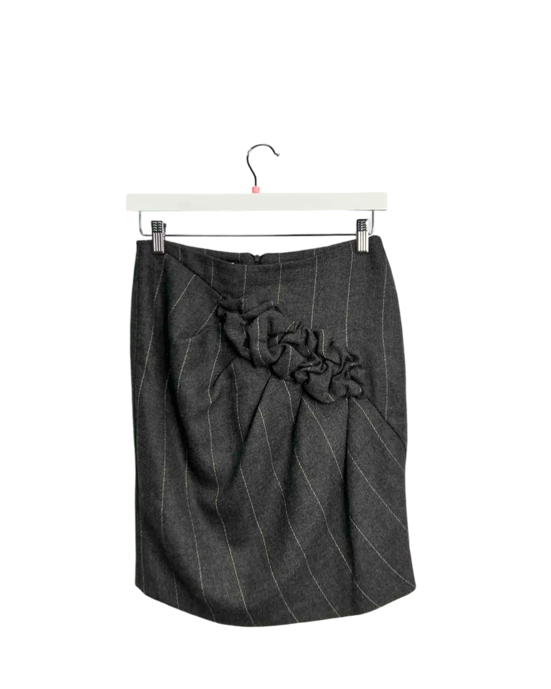 Size 42 (10) - Emporio Armani Grey Wool Above Knee Skirt