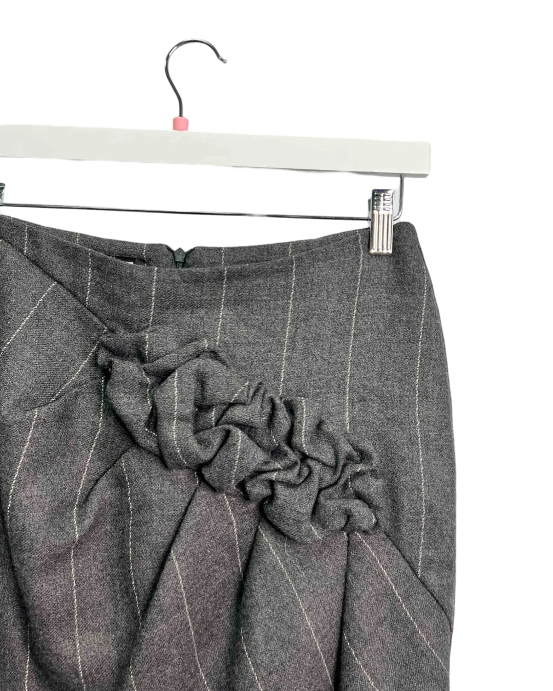Size 42 (10) - Emporio Armani Grey Wool Above Knee Skirt