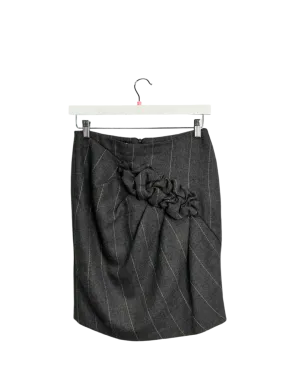 Size 42 (10) - Emporio Armani Grey Wool Above Knee Skirt