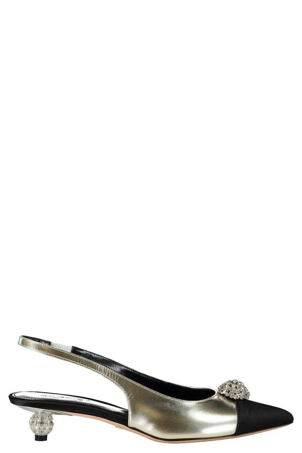 Slingback Heel - Silver Crystal