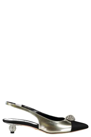 Slingback Heel - Silver Crystal
