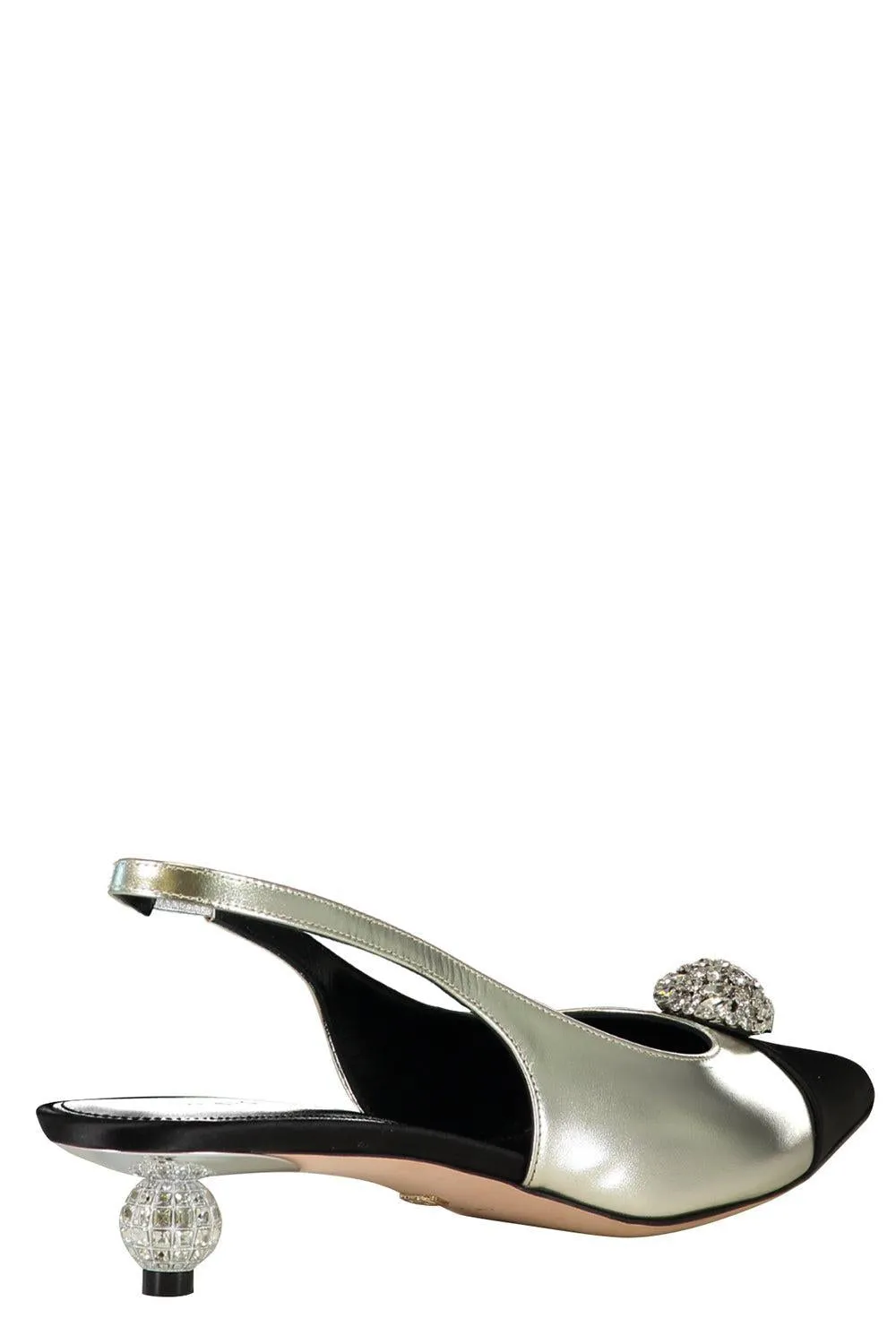 Slingback Heel - Silver Crystal