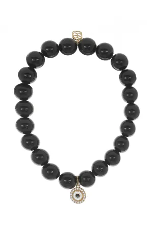Small Evil Eye Onyx Charm Bracelet