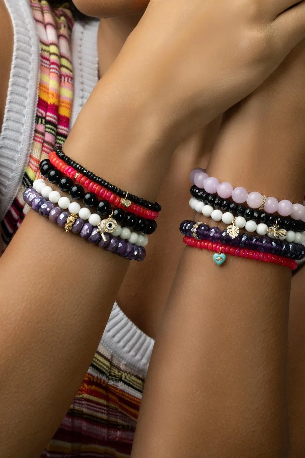 Small Evil Eye Onyx Charm Bracelet