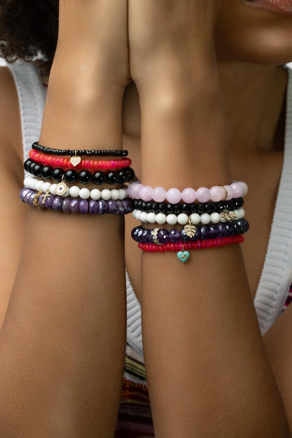 Small Evil Eye Onyx Charm Bracelet