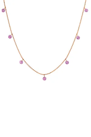 Small Floating Pink Sapphire Necklace