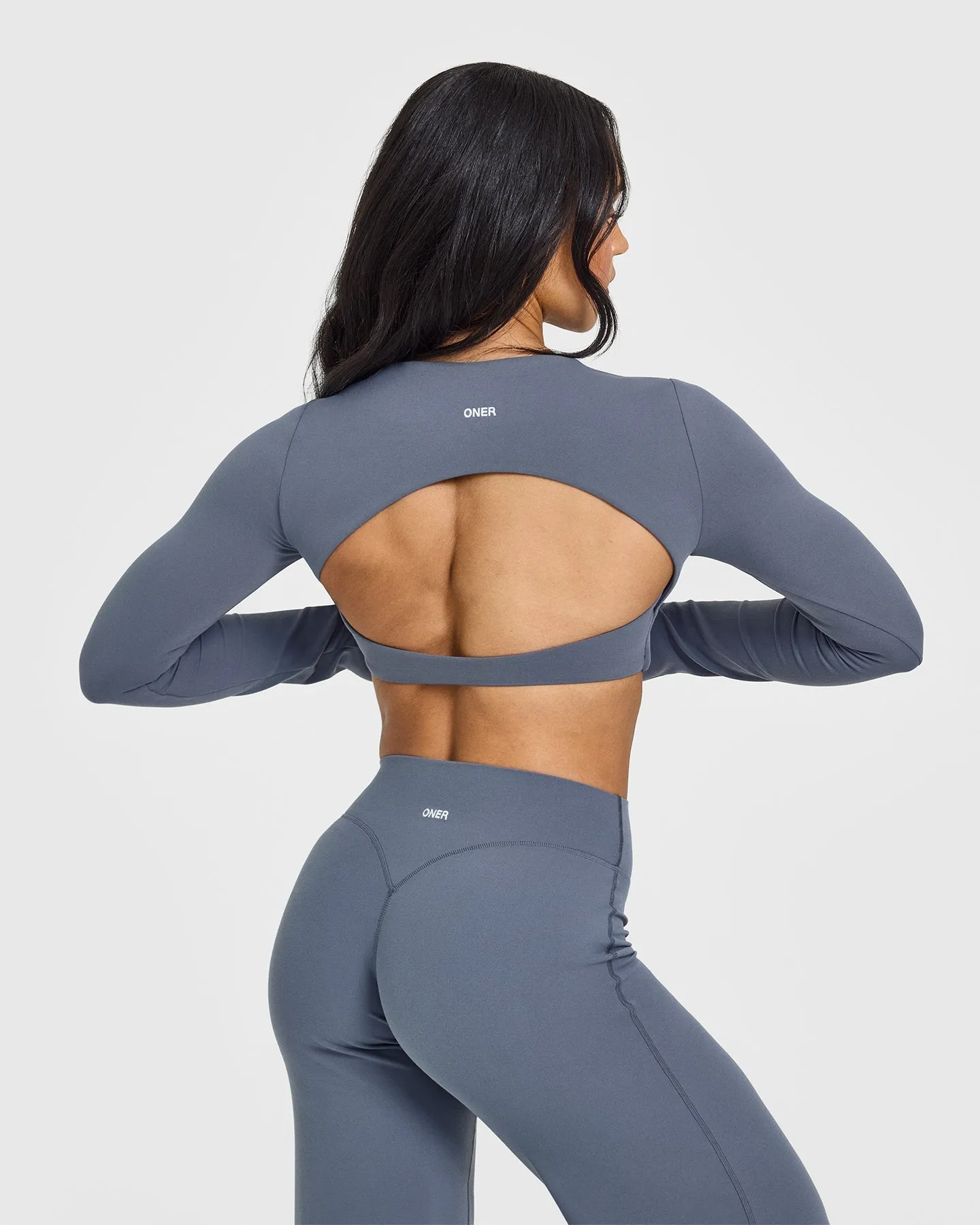 SoftMotion Long Sleeve Crop Top | Granite Blue