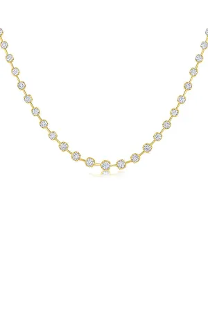 Starry Night Diamond Partway Necklace - Yellow Gold