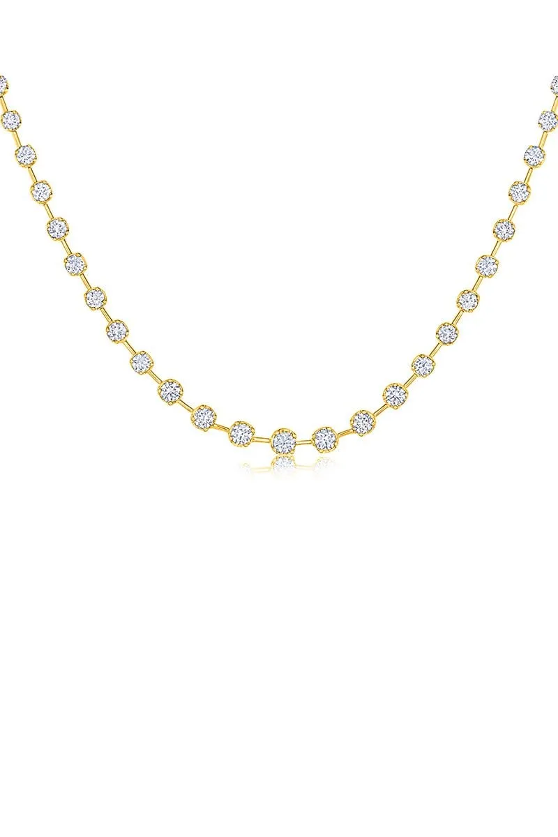 Starry Night Diamond Partway Necklace - Yellow Gold