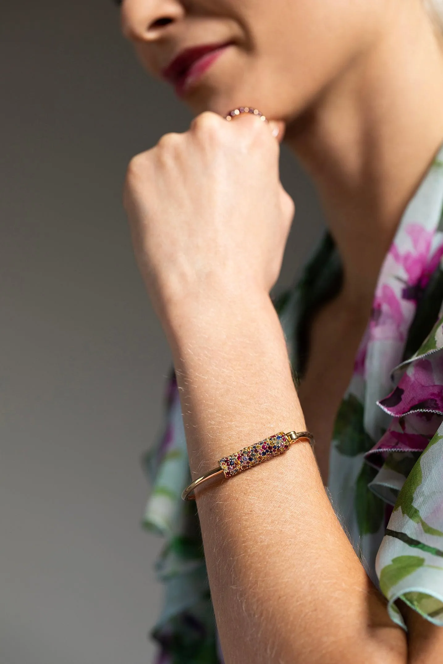 Stoned Trundle Lock Bracelet