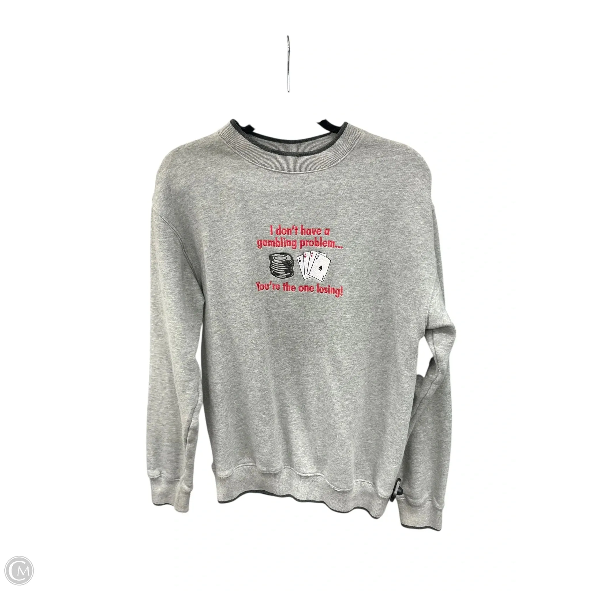 Sweatshirt Crewneck By Clothes Mentor In Grey, Size: M
