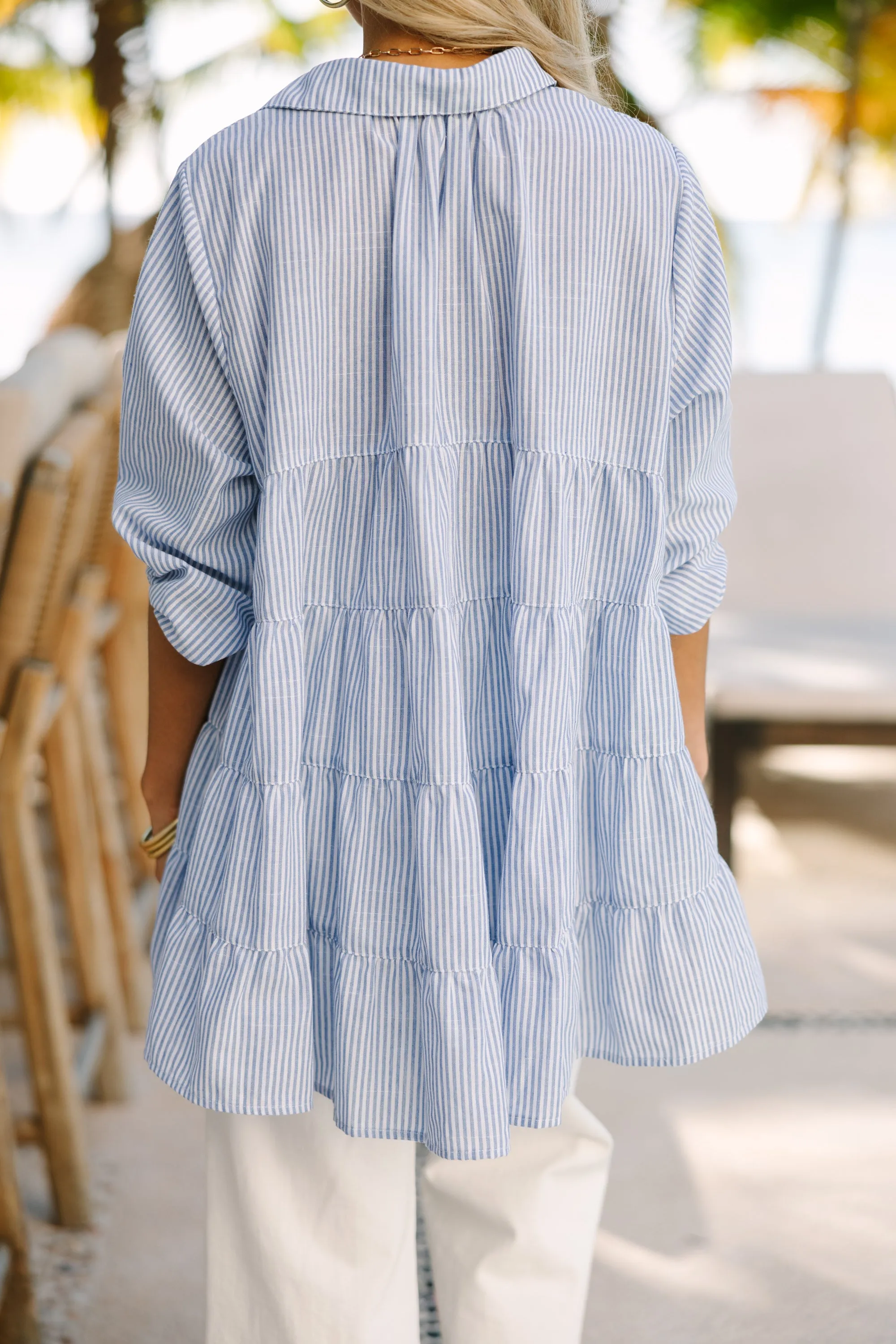 Take Me There Blue Stripe Tunic