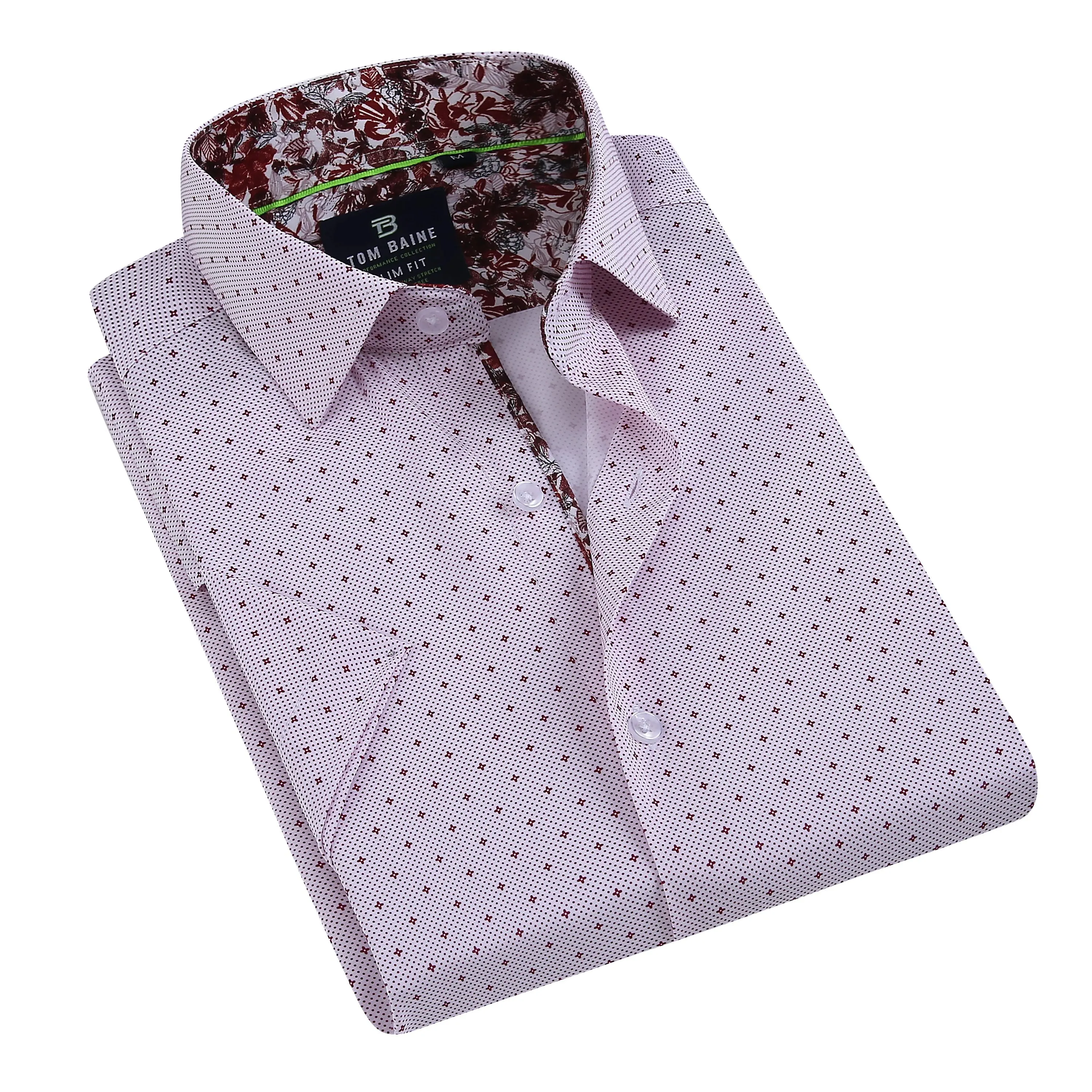 Tom Baine Slim Fit Short Sleeve Performance Stretch Button Down