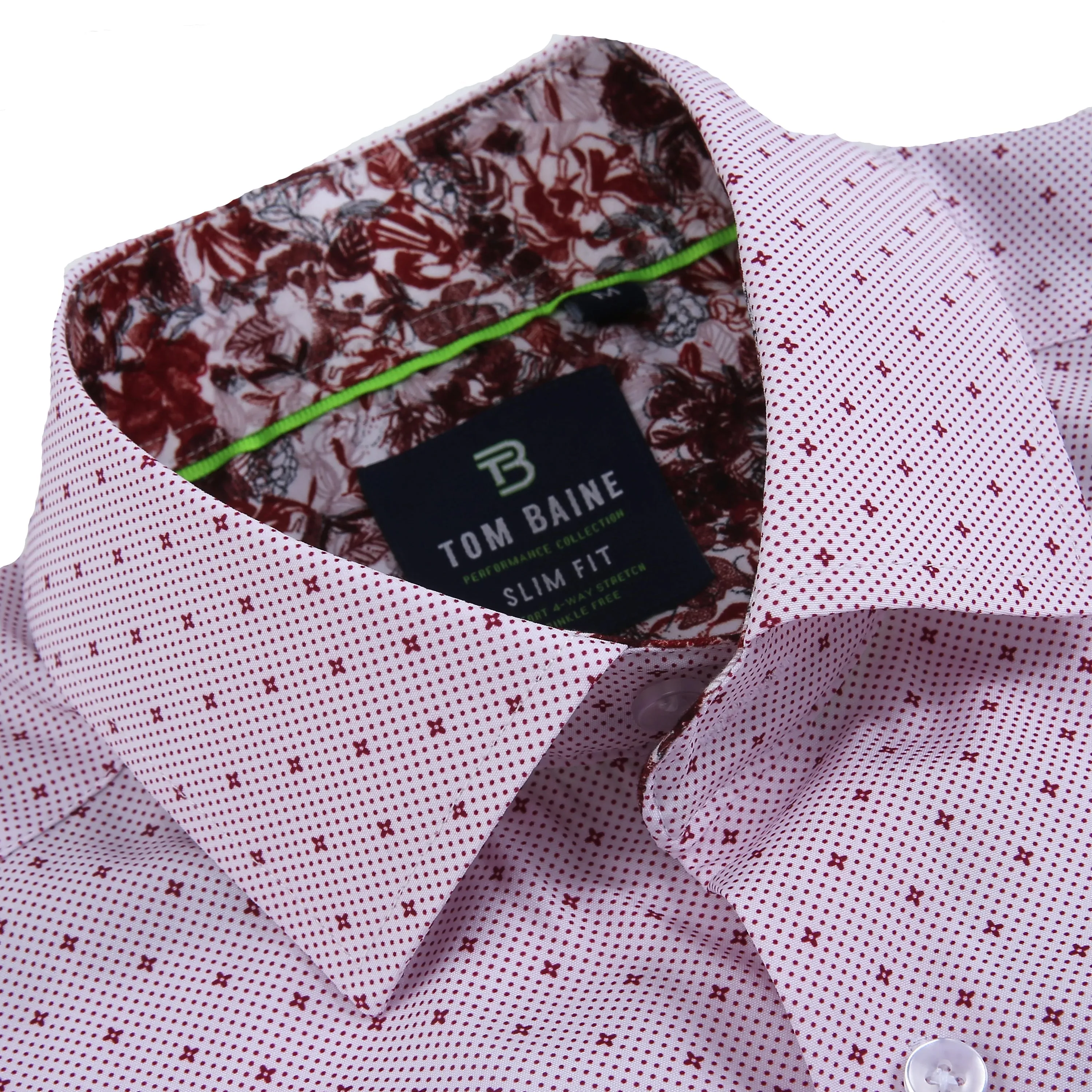 Tom Baine Slim Fit Short Sleeve Performance Stretch Button Down